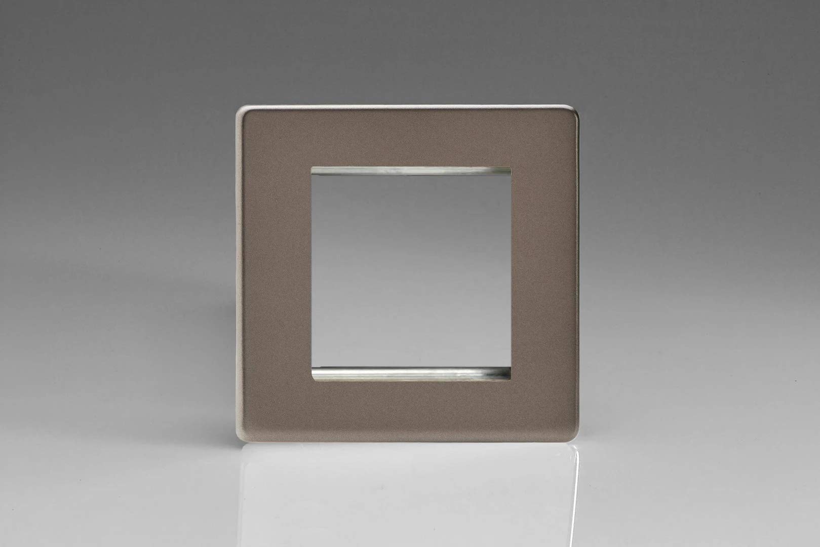 Varilight - Data Grid Face Plate For 2 Data Module Width Dimension Screwless Pewter - XDRG2S