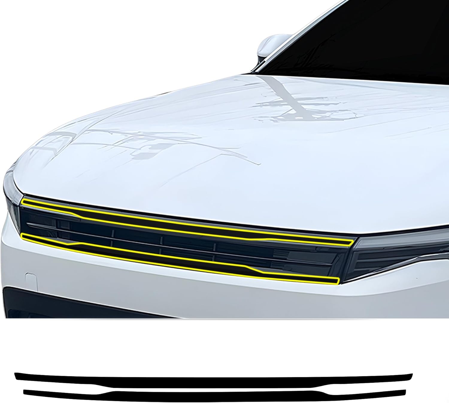 BOGAR TECH DESIGNS for KIA K4 2025-2026 Front Chrome Delete – Precut Vinyl Overlay Kit, Gloss Black Blackout Trim