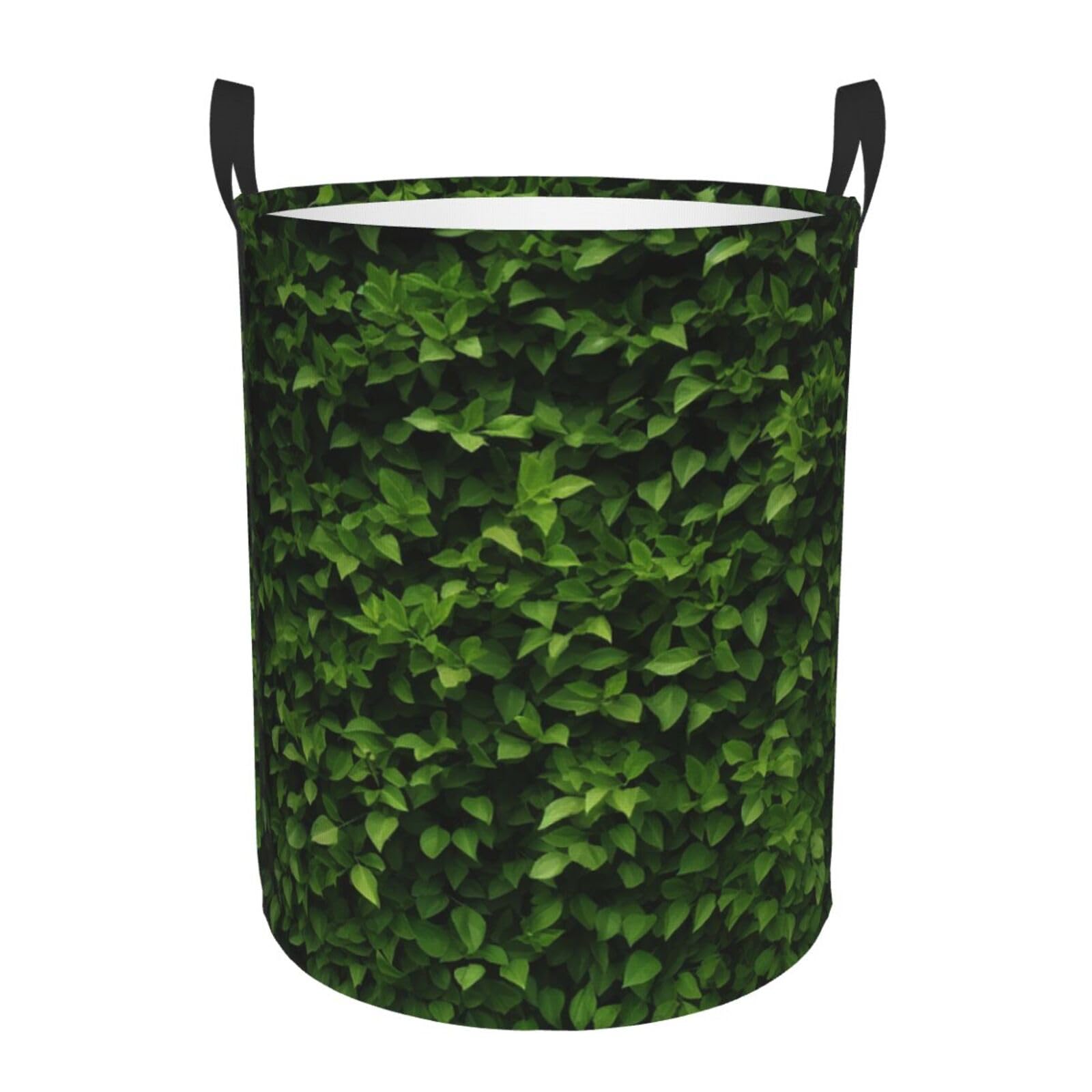 Hedge print Circular Hamper Waterproof Storage Bin Organizer Basket Laundry Hamper With Handles For Clothes Toys Small