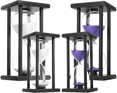 Miniatura 8 de Temporizador de arena de reloj de arena, temporizador de madera negra de 304560 minutos para el hogar, escritorio, aula, cocina, restaurante,