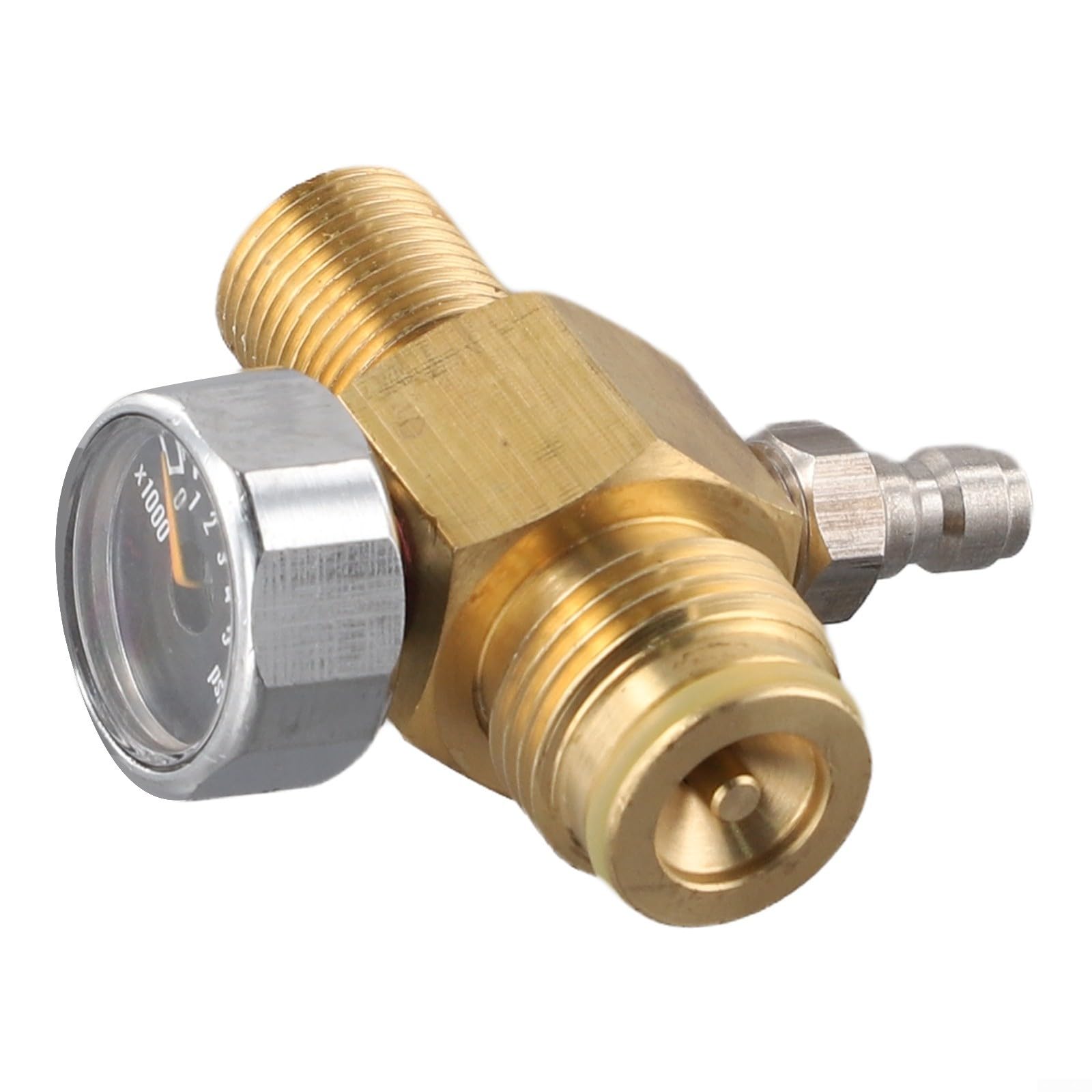 Einstellbar für HPA Tankdruckregler mit Manometer, 5/8 18UNF oder M18x1 5 Gewinde, Ausgangsdruck bis 2800 psi, Edelstahl (5/8-18UNF Gewinde)