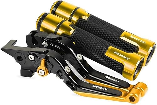 Motocicleta para Y&AMAHA XMAX300 Todos los años Frenos de motocicleta Barra de acoplamiento Freno de mano Palancas de embrague Manillar Agarres de