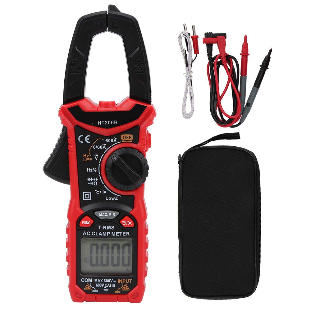 Digital Clamp Multimeter, AC DC Voltage Current Tester with LCD Display, Data Hold, Backlight for Electrician Repair Tool, AC Current Measurement (