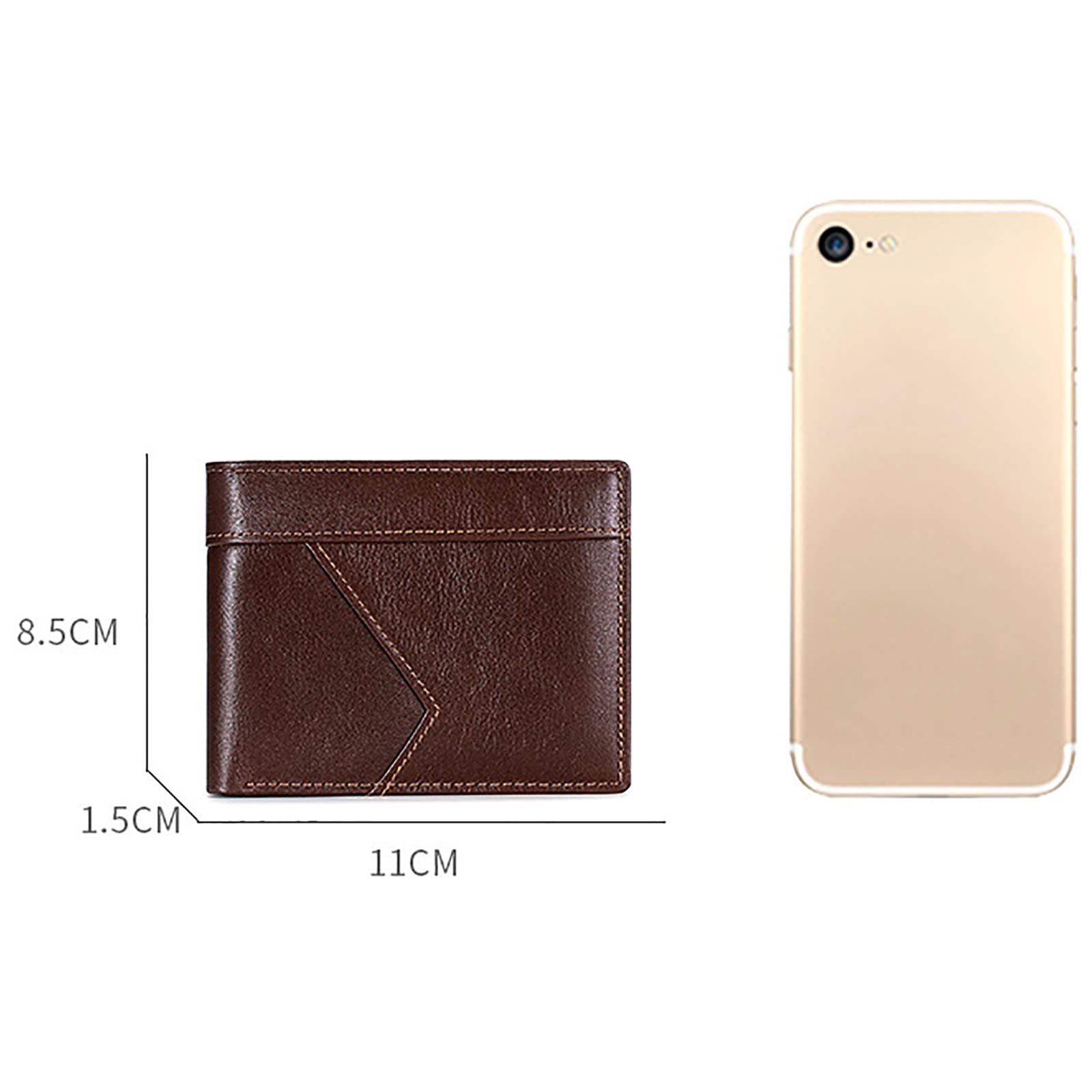 Portafogli, Portafoglio da Uomo con Blocco, 2 Scomparti for Banconote, 1 Finestra for Documenti d'identità, Porta Carte di Credito in Pelle(Unique Colour)