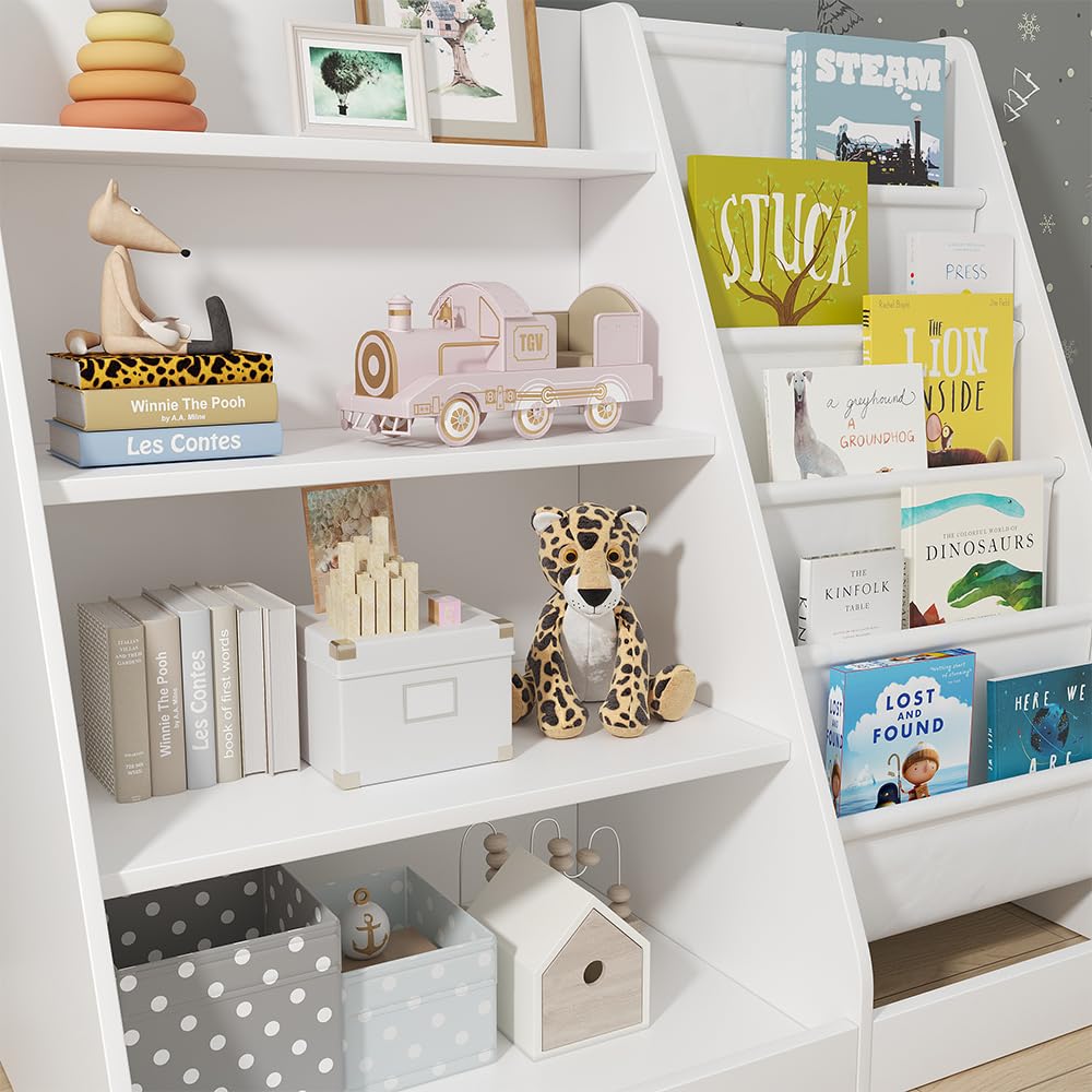 Vicco Estantería Infantil Conny, Blanco, 90 x 80.5 cm | con grandes estantes, combinable para almacenar juguetes y libros