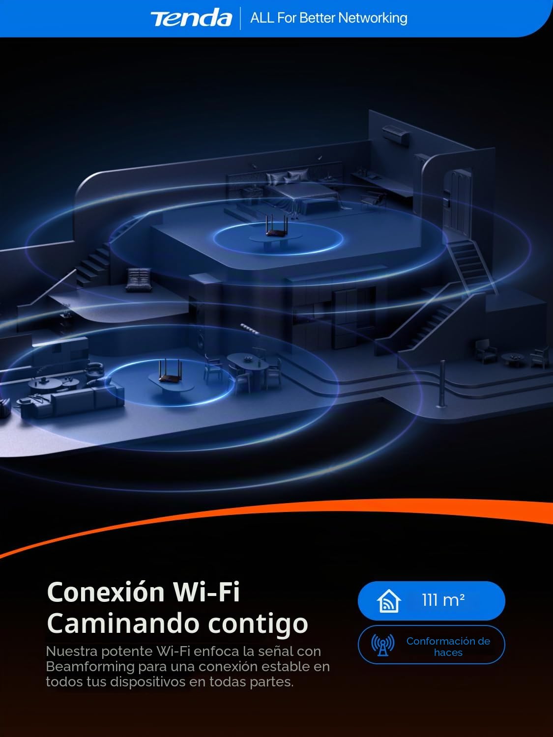 Tenda AC10 - AC1200 Router WiFi inalámbrico Gigabit, Doble Banda 5GHz 867 Mbps 2, 4 GB 300 Mbps, Gaming, Beamforming +, 4 Antenas 5 dBi, 4 Puertos LAN Gigabit, Dedicado para fibra de 200 MB y superior