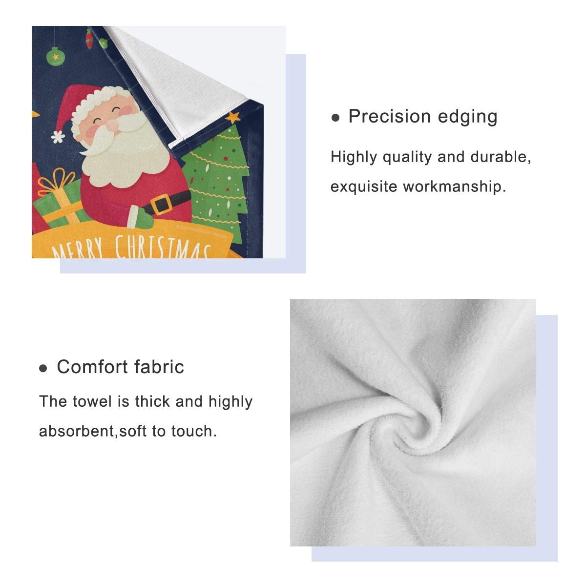 Teschio di Babbo Natale Set di Asciugamani per Bagno (1 Asciugamano da Bagno,1 Asciugamano per Le Mani,1 Salvietta) Asciugamani Altamente Assorbenti Resistenti agli Odori per Ragazzi Ragazze