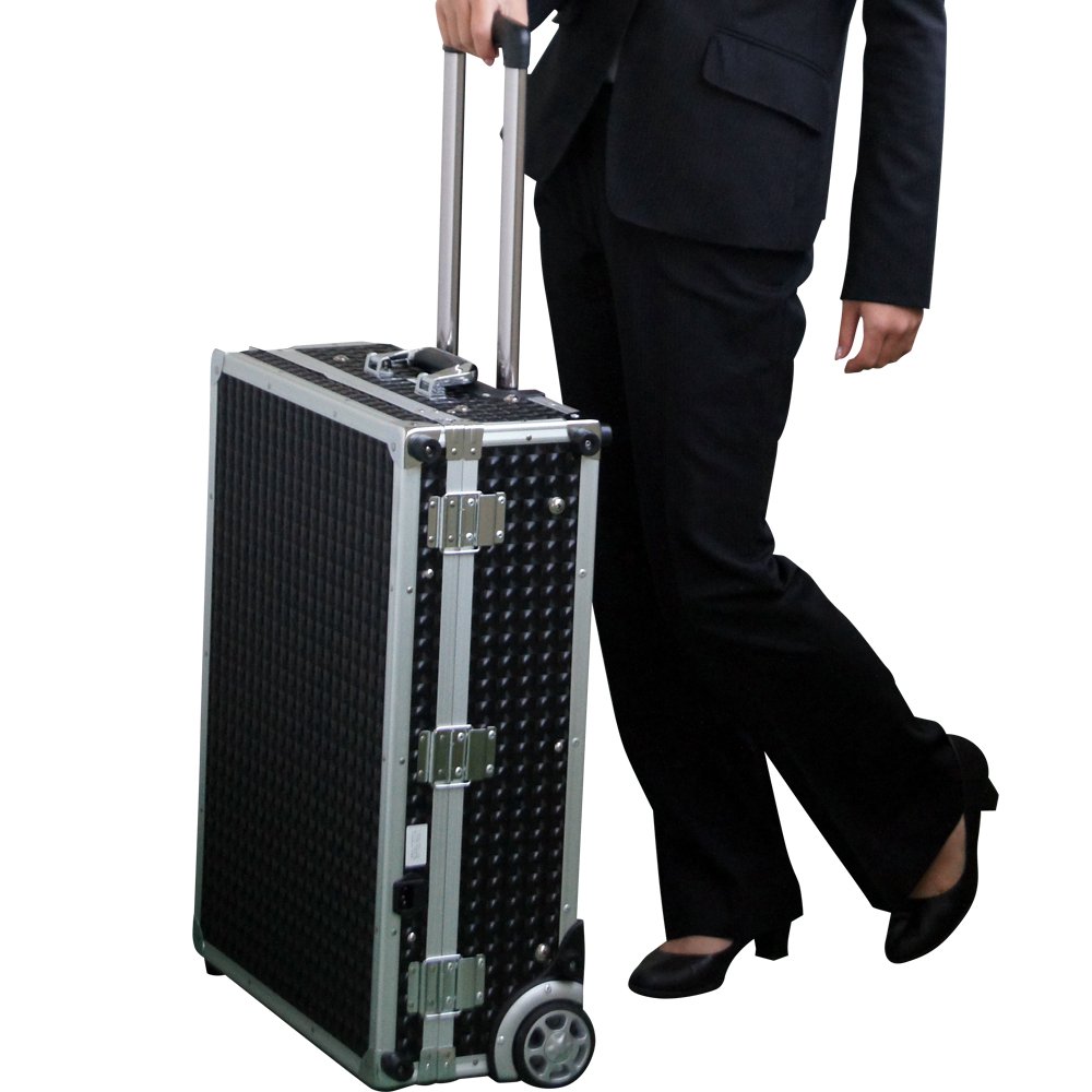 プロ用メイクステーションキャリーケース型コロコロ付き高さ調節可能