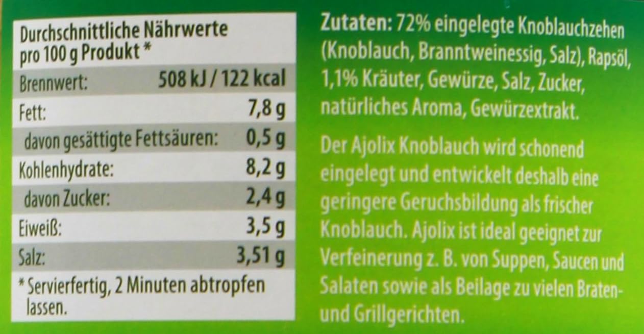 Feinkost Dittmann Ajolix Knoblauch in Kräutermarinade, 6er Pack (6 x 650g)