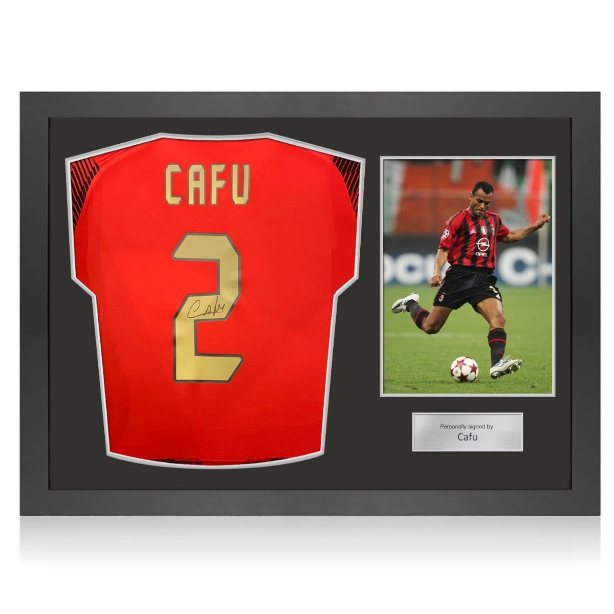 Cafu Signed Milan 2023-24 Football Shirt. Icon Frame