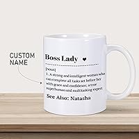 Vista 2 de Regalos para jefa, taza personalizada para jefa, día del jefe, cumpleaños, Navidad, despedida de despedida, regalos de jubilación para mujer jefa