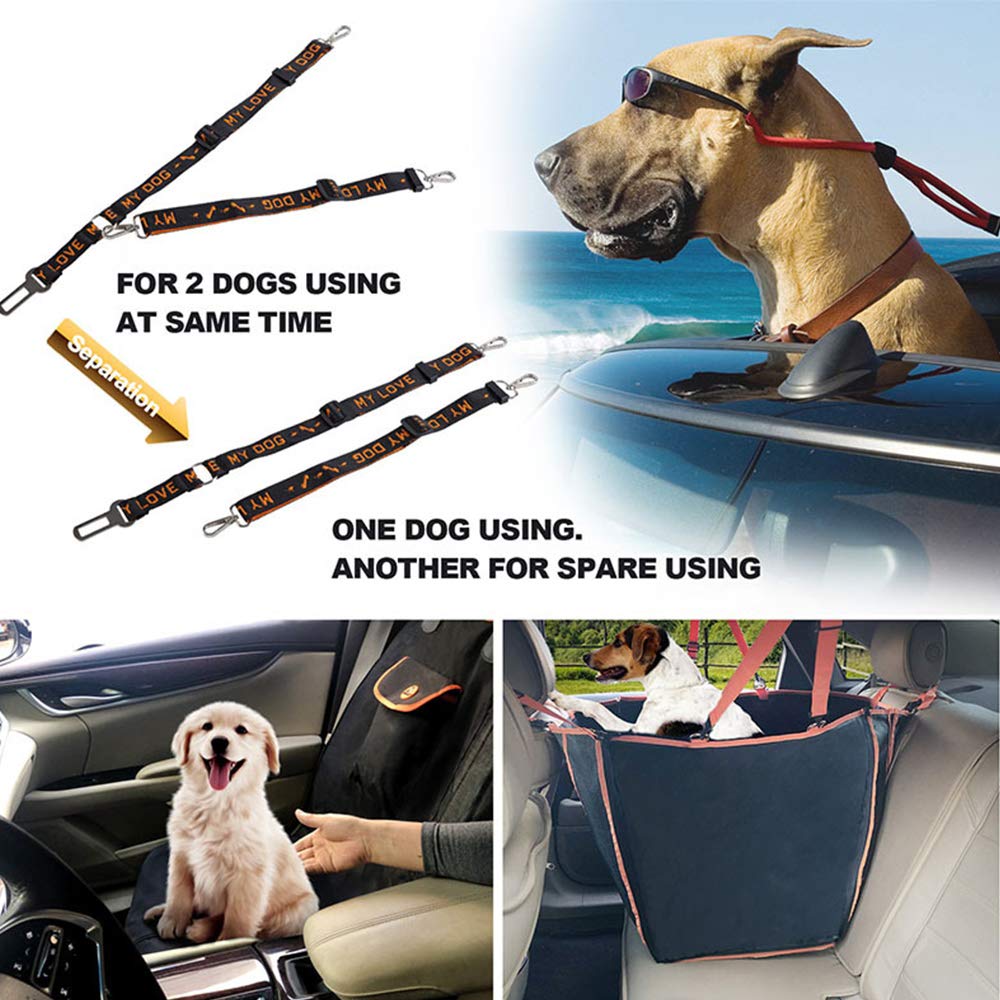 Housse de siège de Voiture pour Chien, hamac Convertible résistant aux Rayures,Housse de siège antidérapante pour Chiens, Voitures, camions, SUV (Noir)