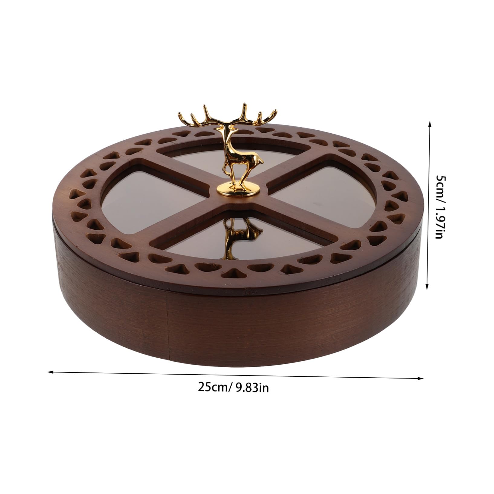 Homoyoyo Plateau à Noix et Fruits Secs avec Couvercle Boîte de Rangement Compartimentée pour Noix et Bonbons Organisateur Alimentaire Rond