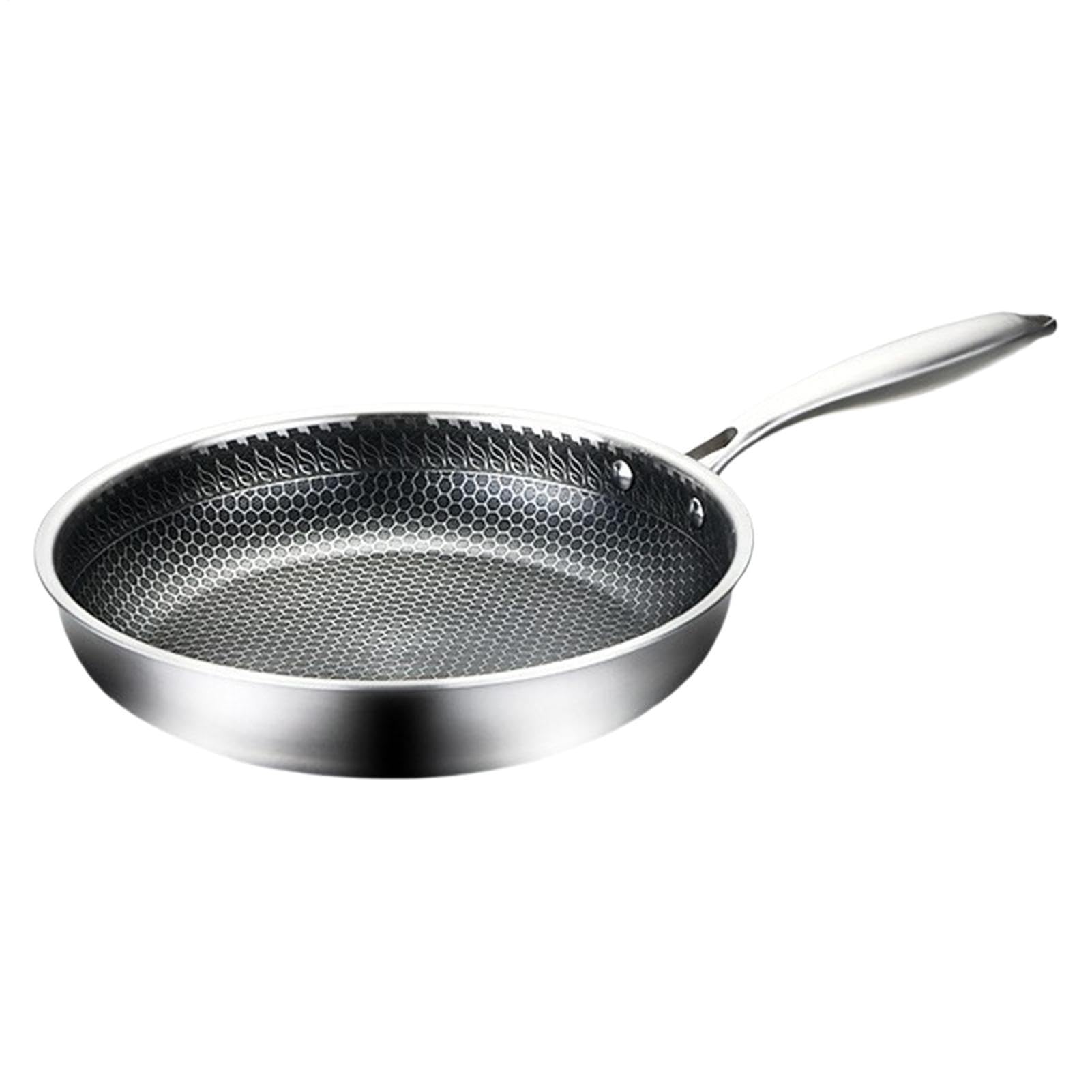 Non Stick Frying Pan - Round Stainless Steel Kitchen Cookware | Stove Top