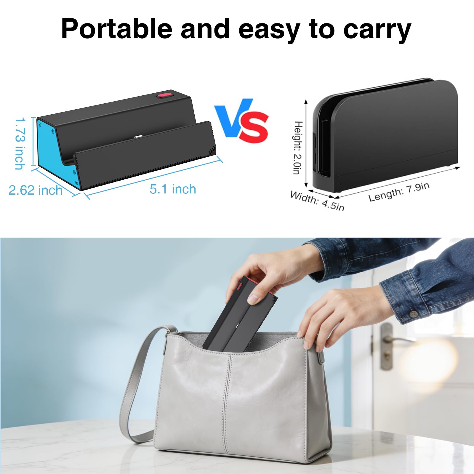 HEIYING TV Docking Station für Nintendo Switch 2/Switch OLED, Tragbarer TV Dock Ladegerät Ständer mit 4K HDMI Adapter/USB Port/Typ C Ladegerät Port