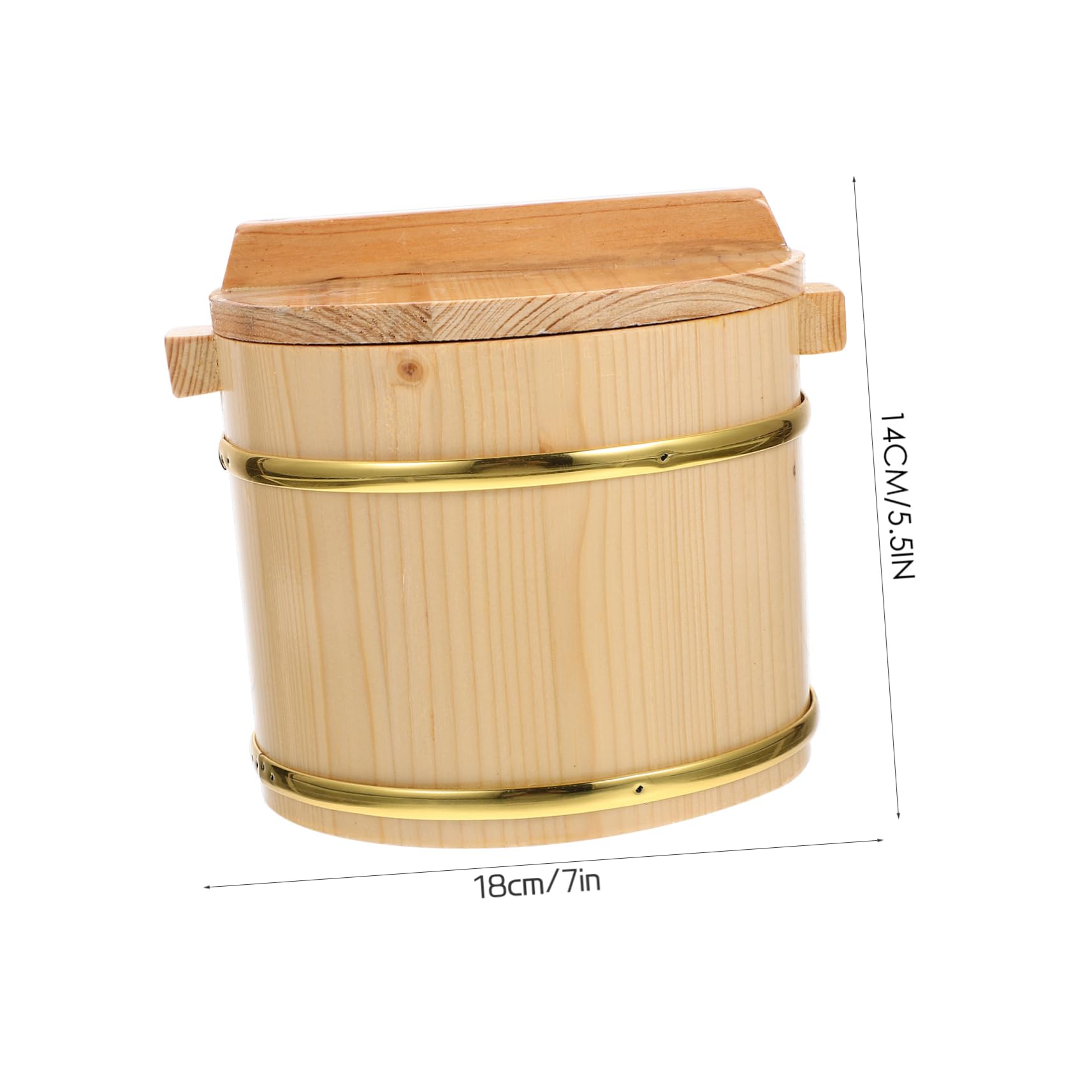 Alipis Secchio per Riso in Legno Coperchio per Sushi Contenitore Rotondo per Conservazione Alimentare in Cucina per Barbecue e Servizio