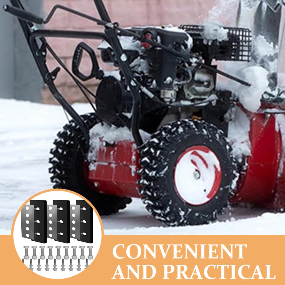 HOMSFOU Kit Giranti Pratico per Soffiatore di Neve, 3 Pezzi in Acciaio Inox e Gomma, Migliora Efficienza e Capacità di Rimozione Neve
