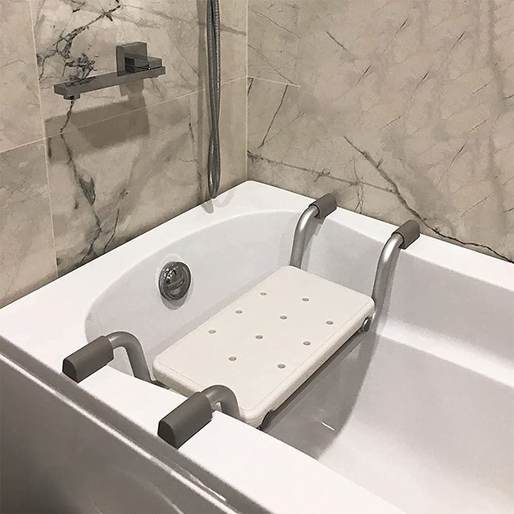 Silla de ducha ligera para bañera, asiento suspendido para ancianos discapacitados, banco de baño extensible y ayuda de seguridad para ducha interior, bandeja de bañera