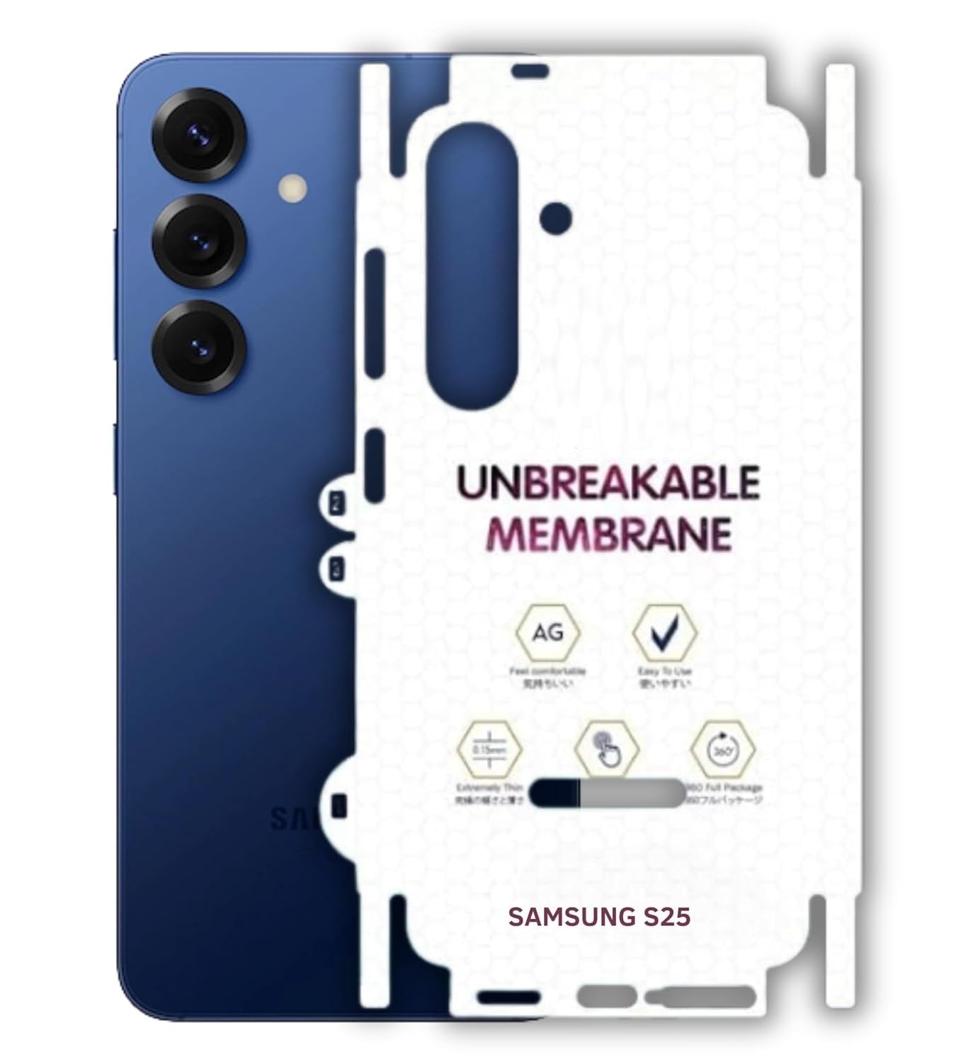 JGD PRODUCTS Matte Finish Full Body Cover Back Protector Compatible with Samsung Galaxy S25 5G | Unbreakable Membrane Scratch Guard Full Fit Protective, Case Friendly, (Back & Side) (Pack of 1)-image-40