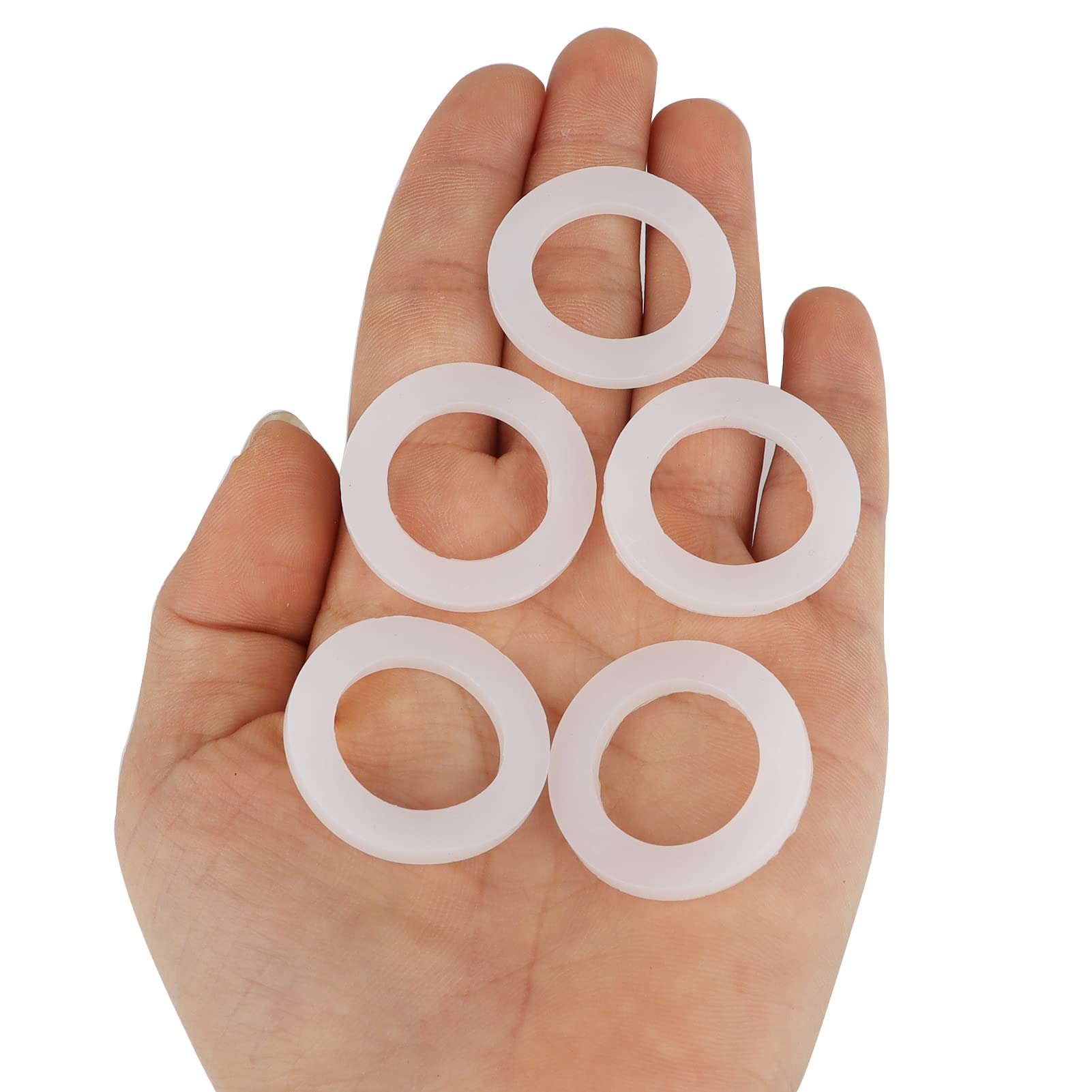 25 stuks siliconen platte sluitring, 30 mm OD, 20 mm ID, 3 mm dik, afdichting voor waterkraan, buis, slangschroef (wit