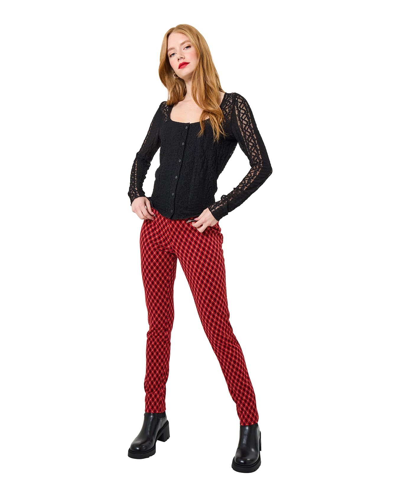 Joe Browns Women's Lace Square Neck Top in Black | Size: 18