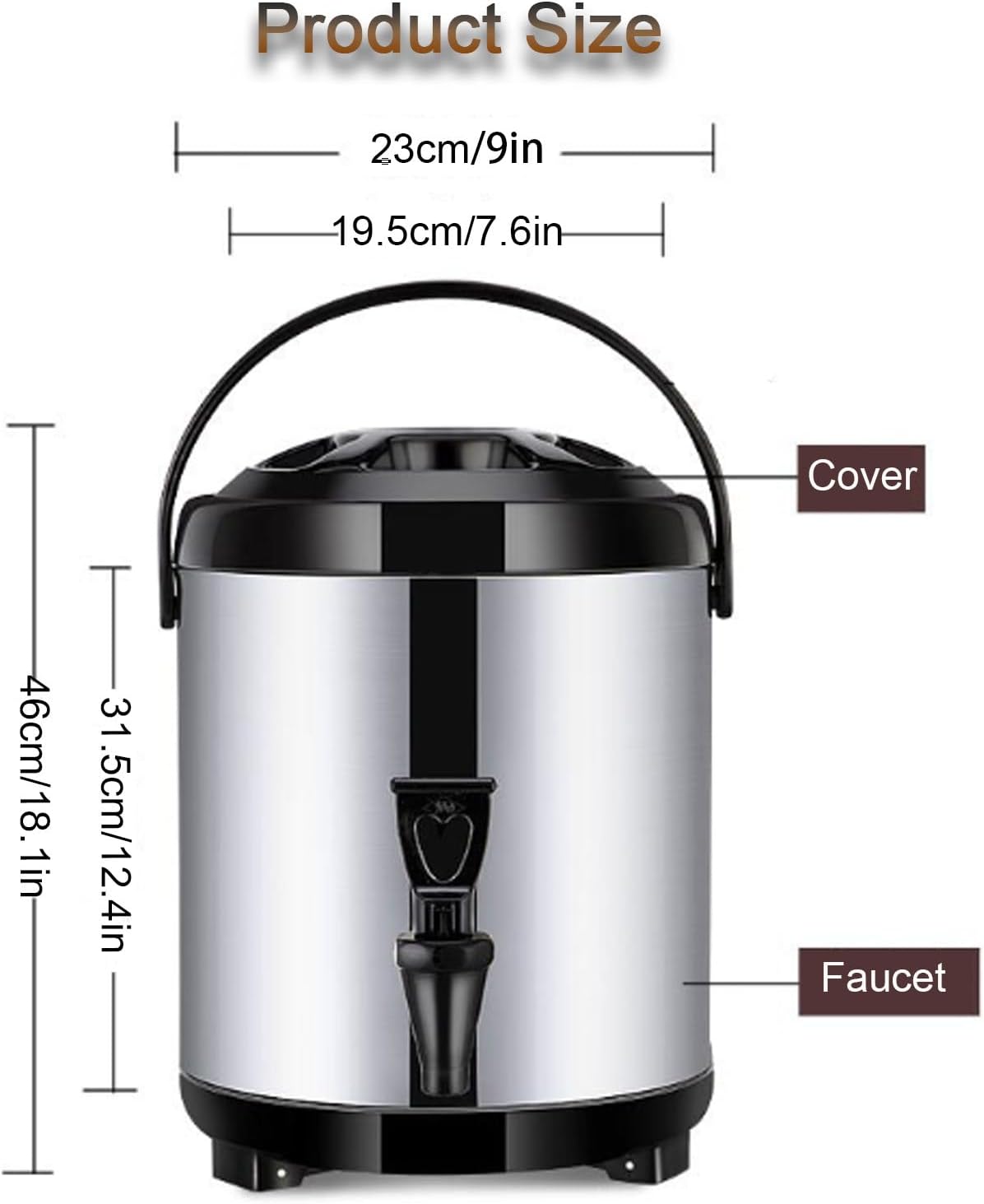 12L Stainless Steel Catering Urn Hot Water Dispenser with Faucet, Insulated Milk Tea Barrel for Beverages, Ideal for Parties and Events - Red Color,Red,12L