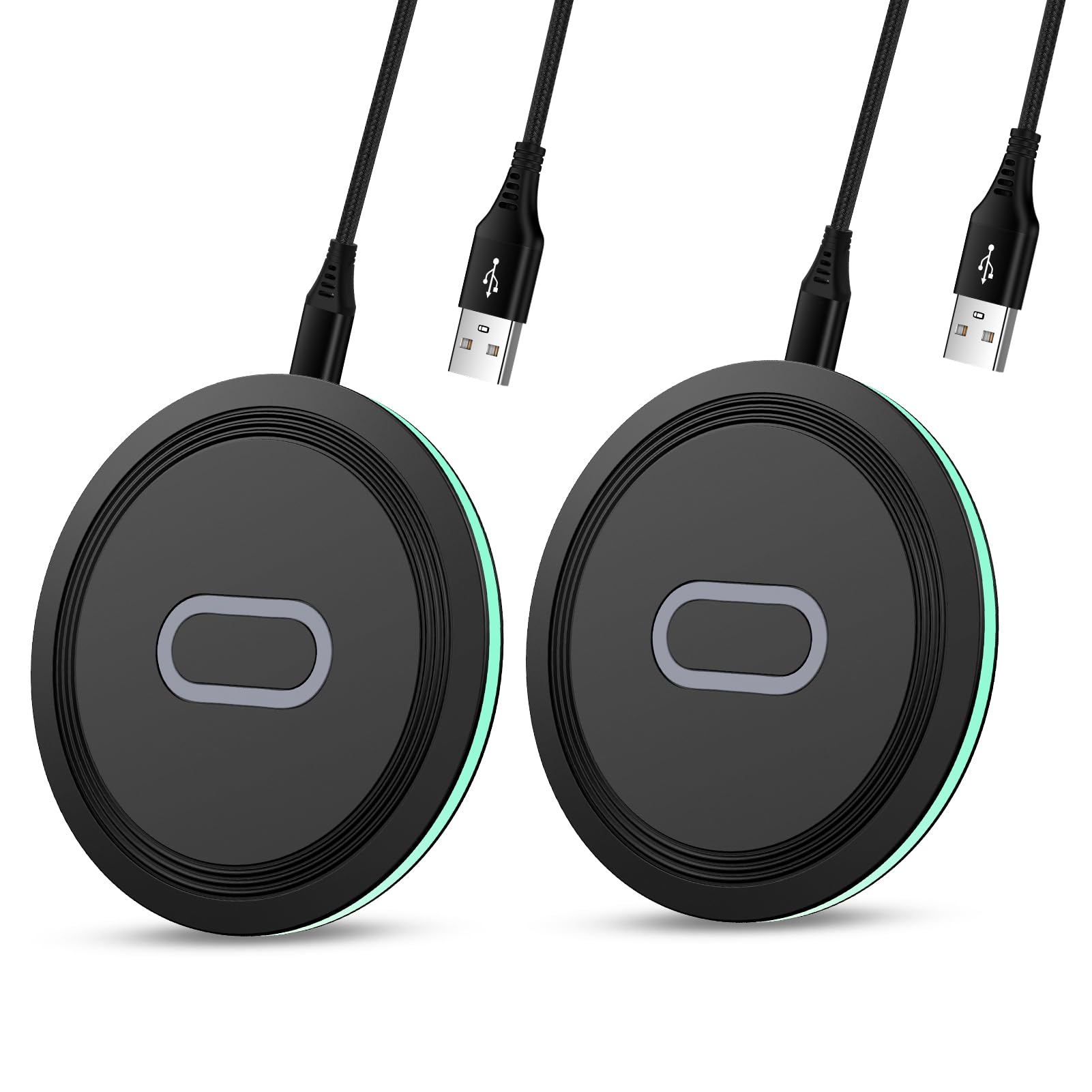 ワイヤレス充電器 Qi認証 最大15W出力 「2台セット」 急速充電器 置くだけ充電器 スマホ充電器 iPhone 16充電器 無線充電器 USB Aケーブル付き 超薄型 iPhone 16/15/14/13/12 シリーズ/Xs/AirPods2/AirPods他のQi対応の機種 ブラック