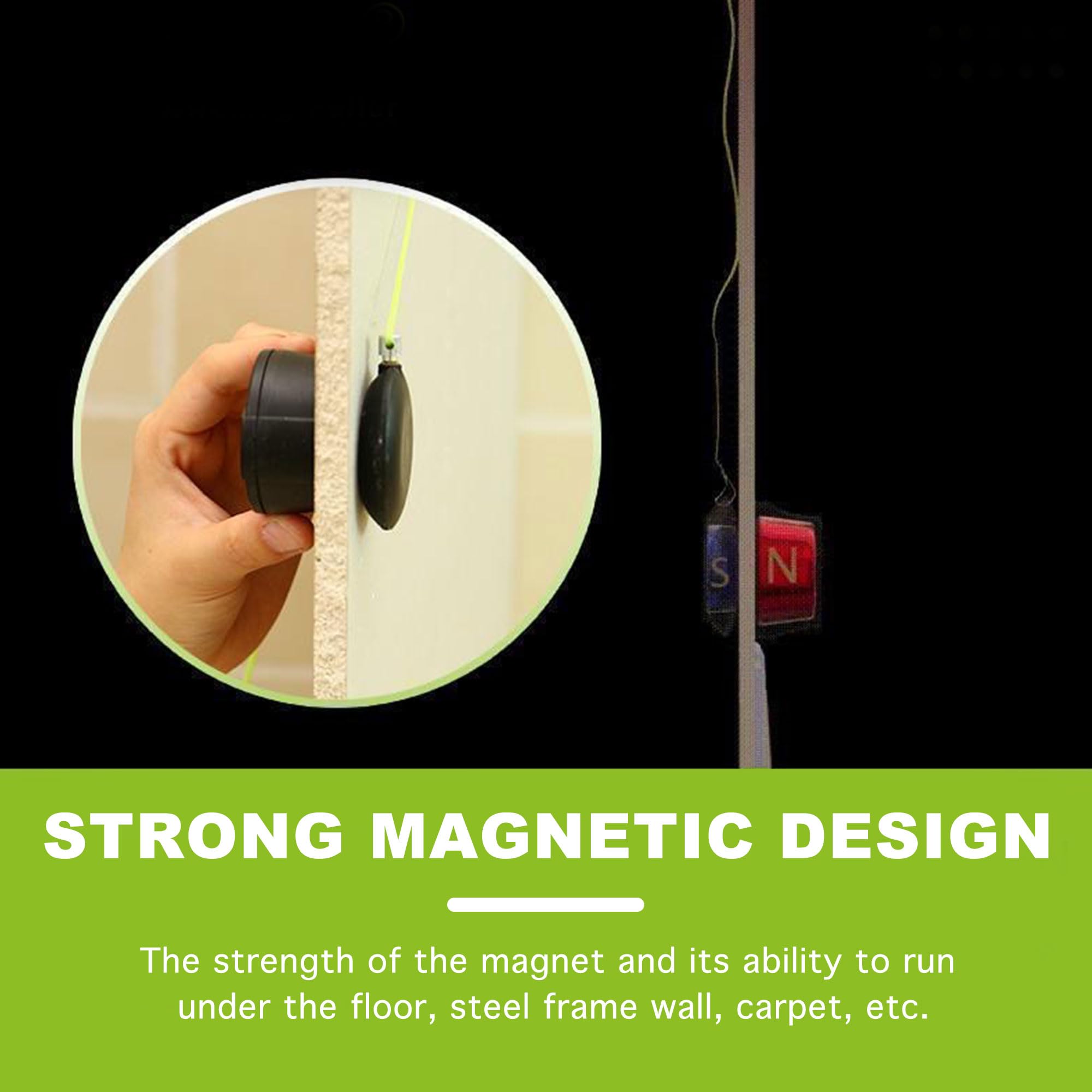 Magnet Kabelzieher, Sistema de guía de extracción de cables magnéticos, Drahtzieher magnético, Eficaz ayuda para introducir cables para diferentes superficies y tubos (B)