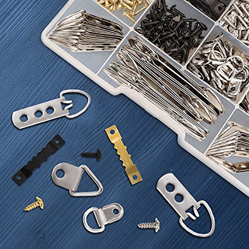 Belle Vous Bilderrahmen Aufhänger Set (415-Teilig) – Stabile Zackenaufhänger Aufhänger für Bilder, Verschiedene D-Ringe & Schrauben – Bilder Haken Wand Bild Aufhänger für Bilderrahmen, Spiegel, Uhr - Image 7