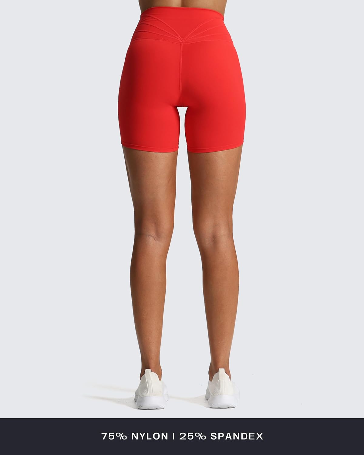 Aoxjox Trinity Workout Biker Shorts for Women Cross-Waist Crossover High Waisted Tummy Control Athletic Running Yoga Short 6" - Image 4