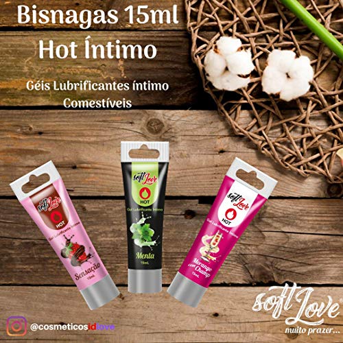 GEL HOT INTIMO MORANGO C/CHAMP - BISNAGA 15ML - SOFT LOVE