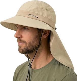 Cooling Sun Hat with Neck Flap – UPF 50+ Wide Brim Breathable Hat for Hiking, Fishing & Big Heads