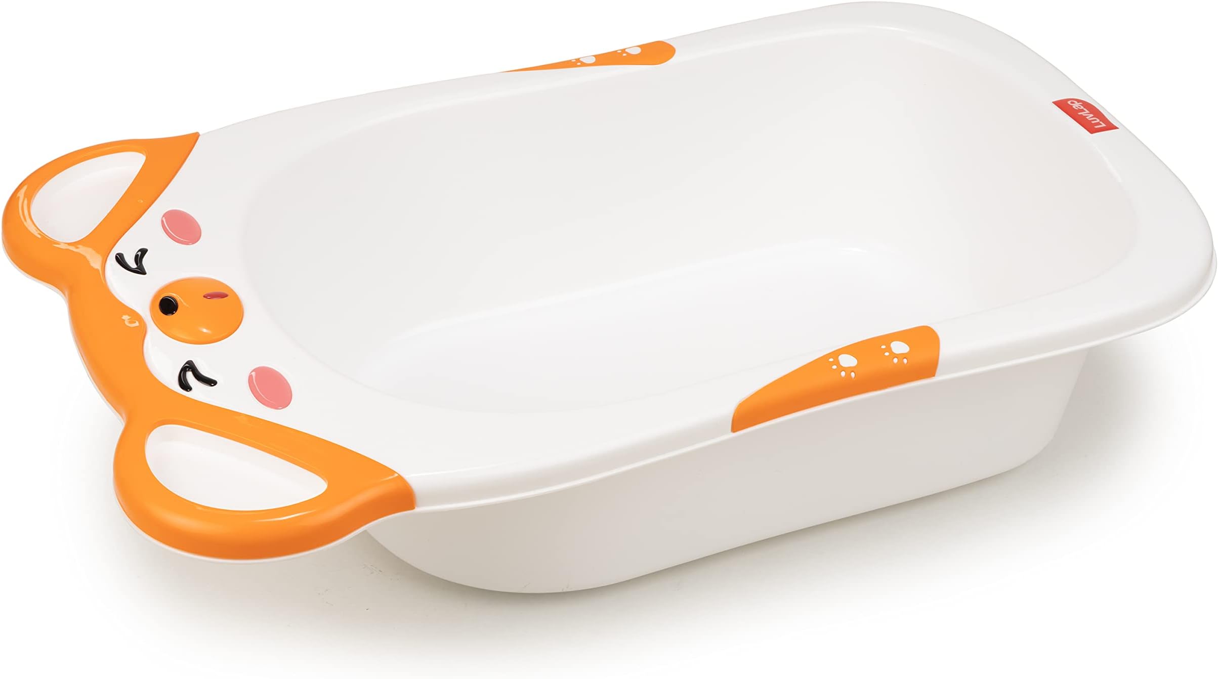 LuvLap Bubble Baby Bath tub with Soft Curved Edges, 6 m+, Ergonomic & Spacious, Durable Material (Orange)