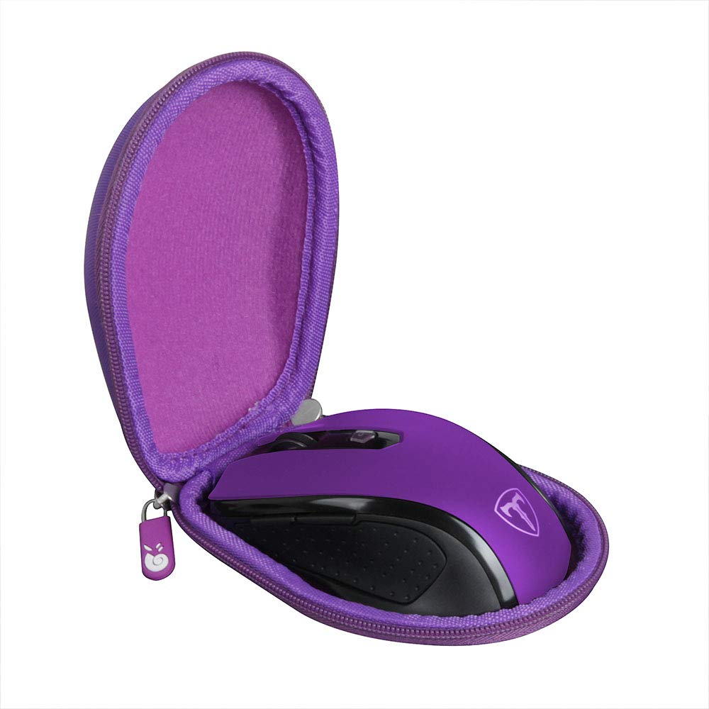 Hermitshell Hard Travel Case Fits VicTsing MM057 / HOTWEEMS D-09 / E-YOOSO / PONVIT / POLEYN 2.4G Wireless Portable Mobile Mouse Optical Mice (Only Case)(Purple)