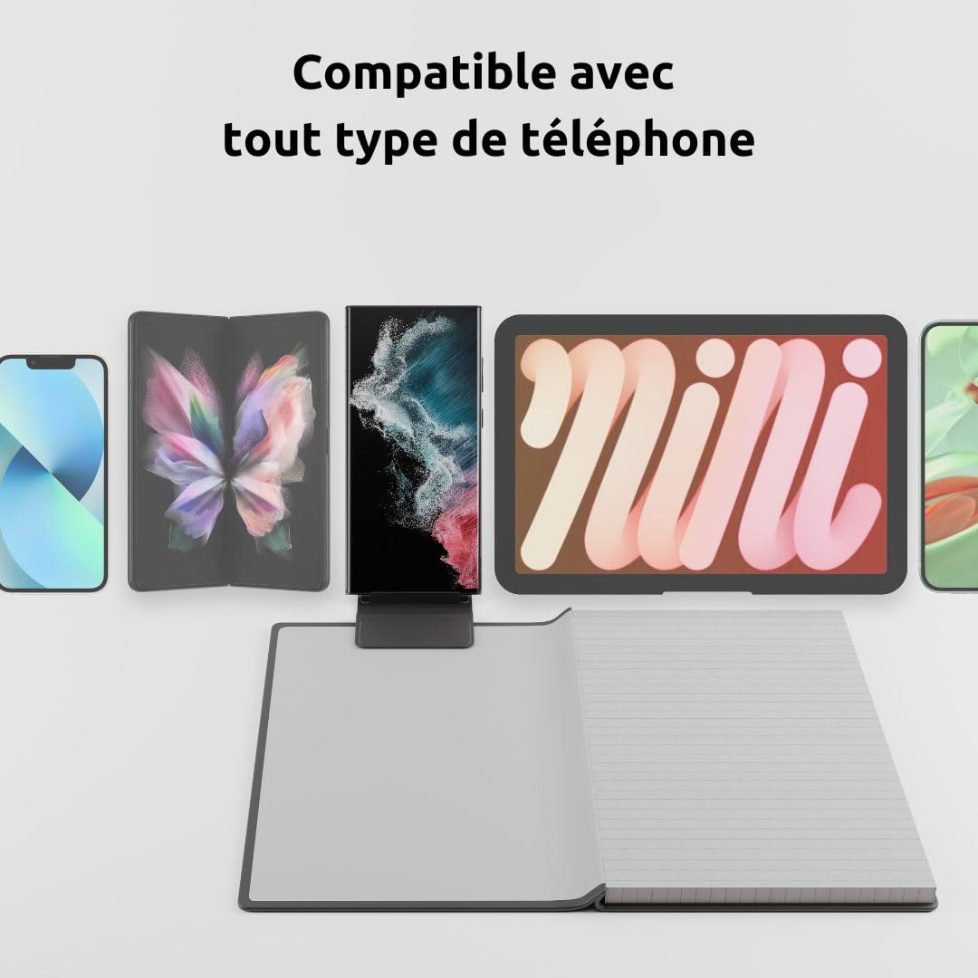 Note Support de Smartphone pour carnet, Cahier, Bloc-Notes, Agenda ou Planner (Fourni sans Le carnet)