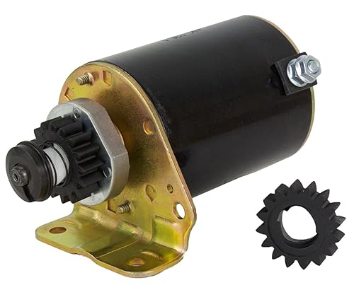 RAREELECTRICAL Nuevo motor de arranque compatible con motores refrigerados Briggs & Stratton 12Hp 16Hp con engranaje libre por números de pieza