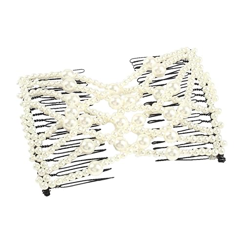 Pinza de peine de pelo de perlas sintéticas elásticas, pinzas para el cabello doble peine para el cabello, peines mágicos elásticos para cabello disponible en Yaxa Peru