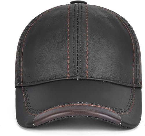 Miniatura 2 de Gudessly Gorra de béisbol ajustable de cuero de vaca genuina para hombre para otoño e invierno deportes al aire libre sombrero