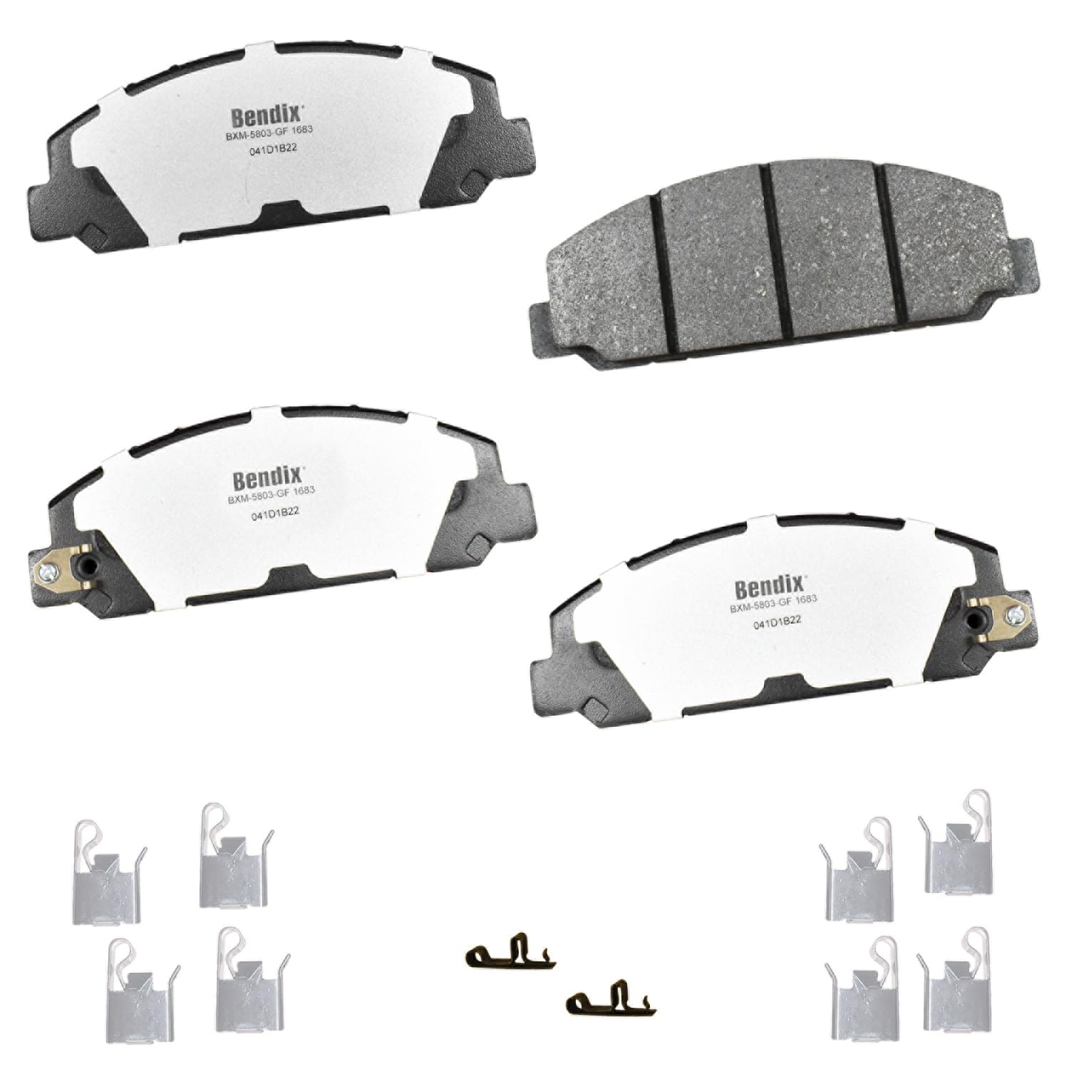 Bendix Fleet Metlok MKD1683FM Semi-Metallic Brake Pads for Hino 195 2020-2012, 195DC 2014, 195h 2020-2012