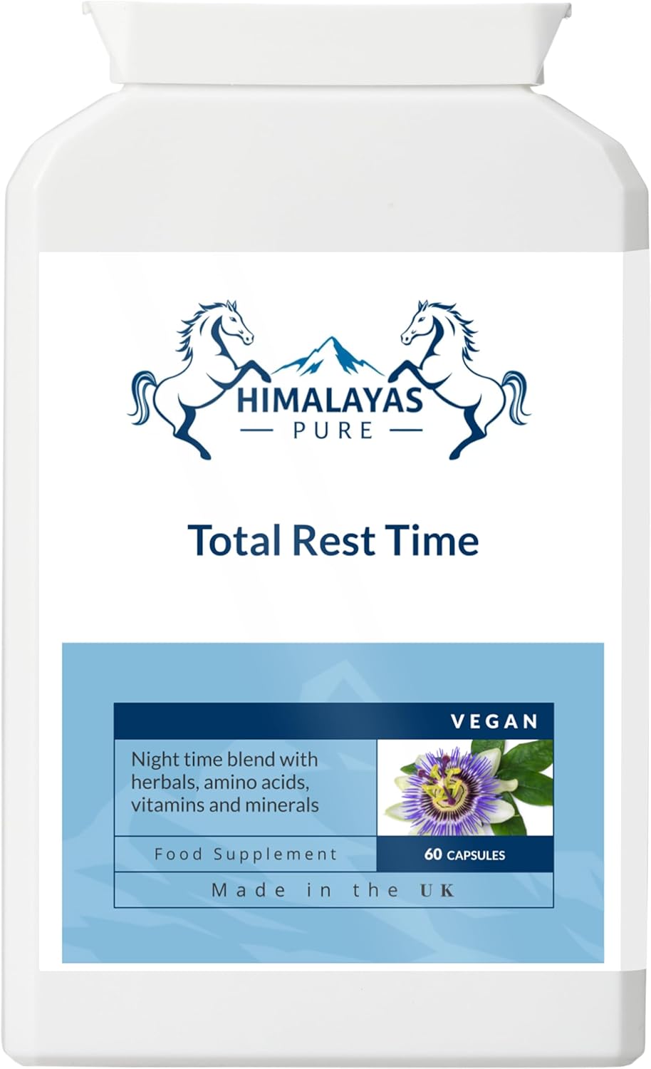 Total Rest Time – 60 Natural Sleep Support Capsules | Herbal Blend for Deep Sleep, Stress Relief & Relaxation