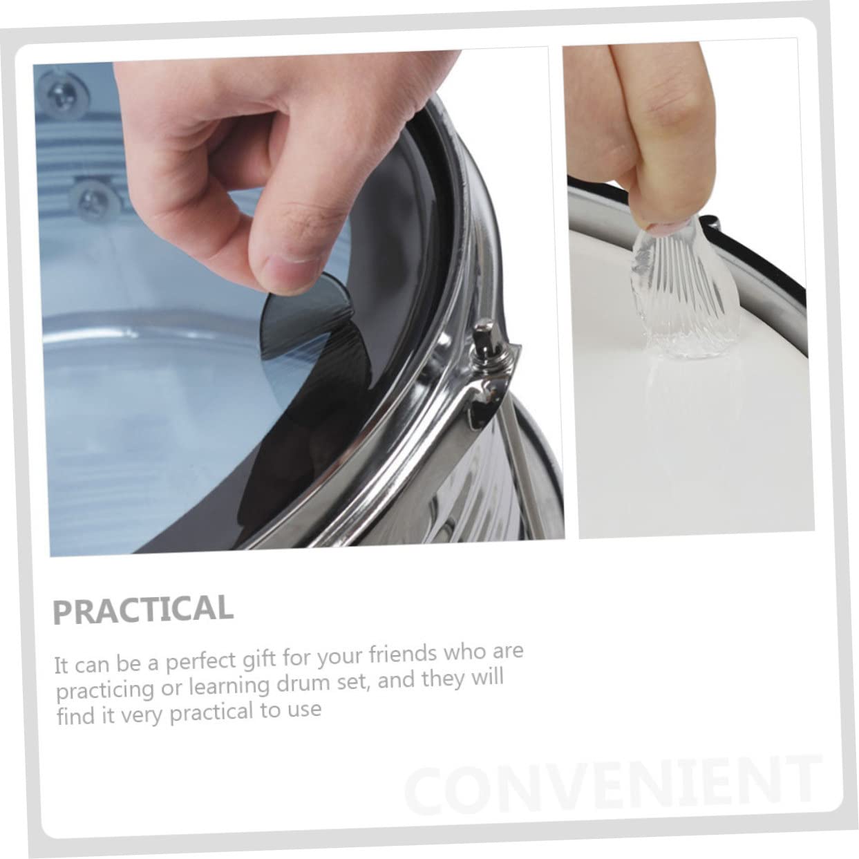 ifundom 2 Sets Drum Pad Drum Key Opener Snare Drum Stand Keyboard with Drum Bung Door Silencers Whackers Drum Pad Tuning Ratchet Percussion Bar Tape Kit Electronic Base