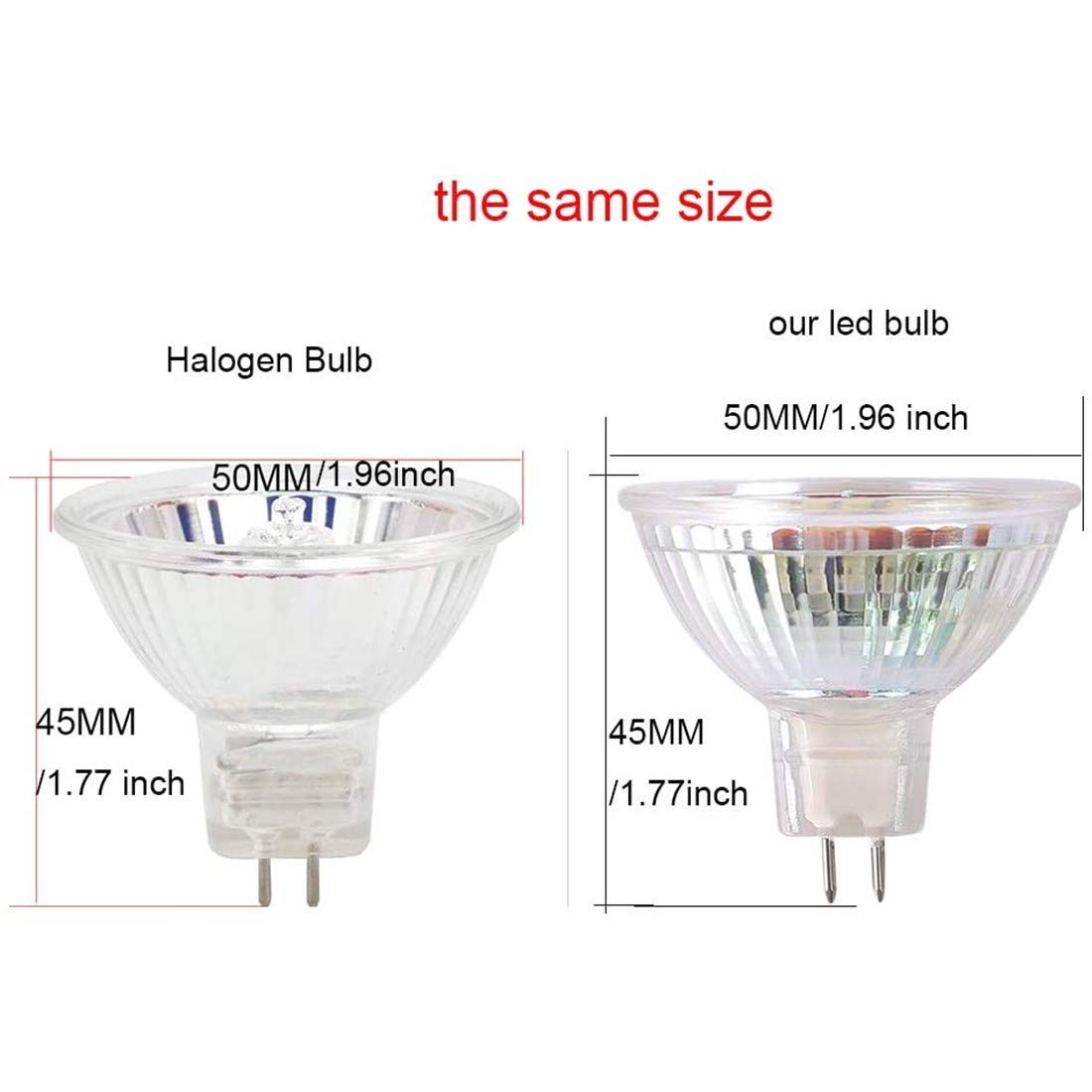 Bombilla De Foco LED MR16 GU5.3 Base 110V 120V 130V 5W Lámpara De Luz Led Bombilla Luz De Día 6000K Blanco Frío 50W Bombilla Halógena De Repuesto,12w,8pcs