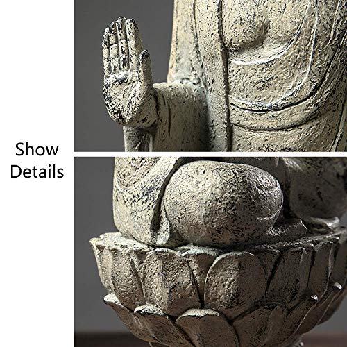 Sculpture de compassion solennelle Bouddha finition rétro