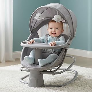 StarAndDaisy X Mastela 4 in 1 Swing Rocker Automatic for Newborn Baby 0 to 18 Month Girl &amp; Boy with 4- Swing Modes, Detach...