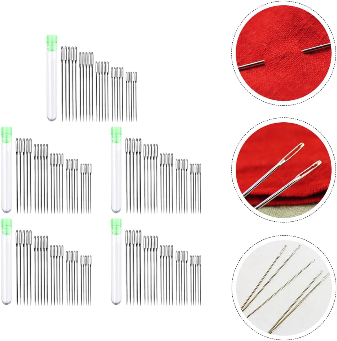 DOITOOL 5sets Eye Hand Sewing Needles Embroidery Needles with Storage Box for Easy Crafting and Projects