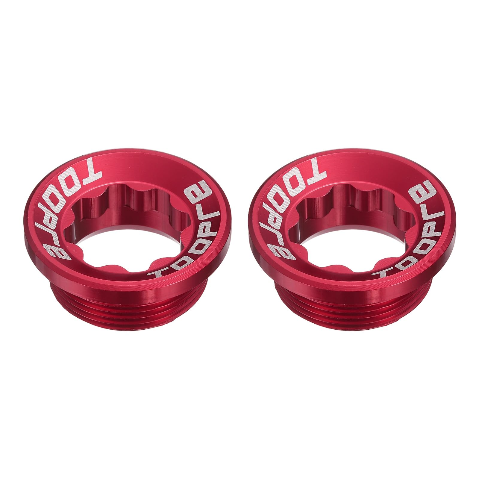 sourcing map 2pcs Bike Crank Cover Screws M20 Aluminum Alloy Bicycle Crank Fixing Bolt Crankset Arm Chainwheel Screws for Mountain Bike, Red