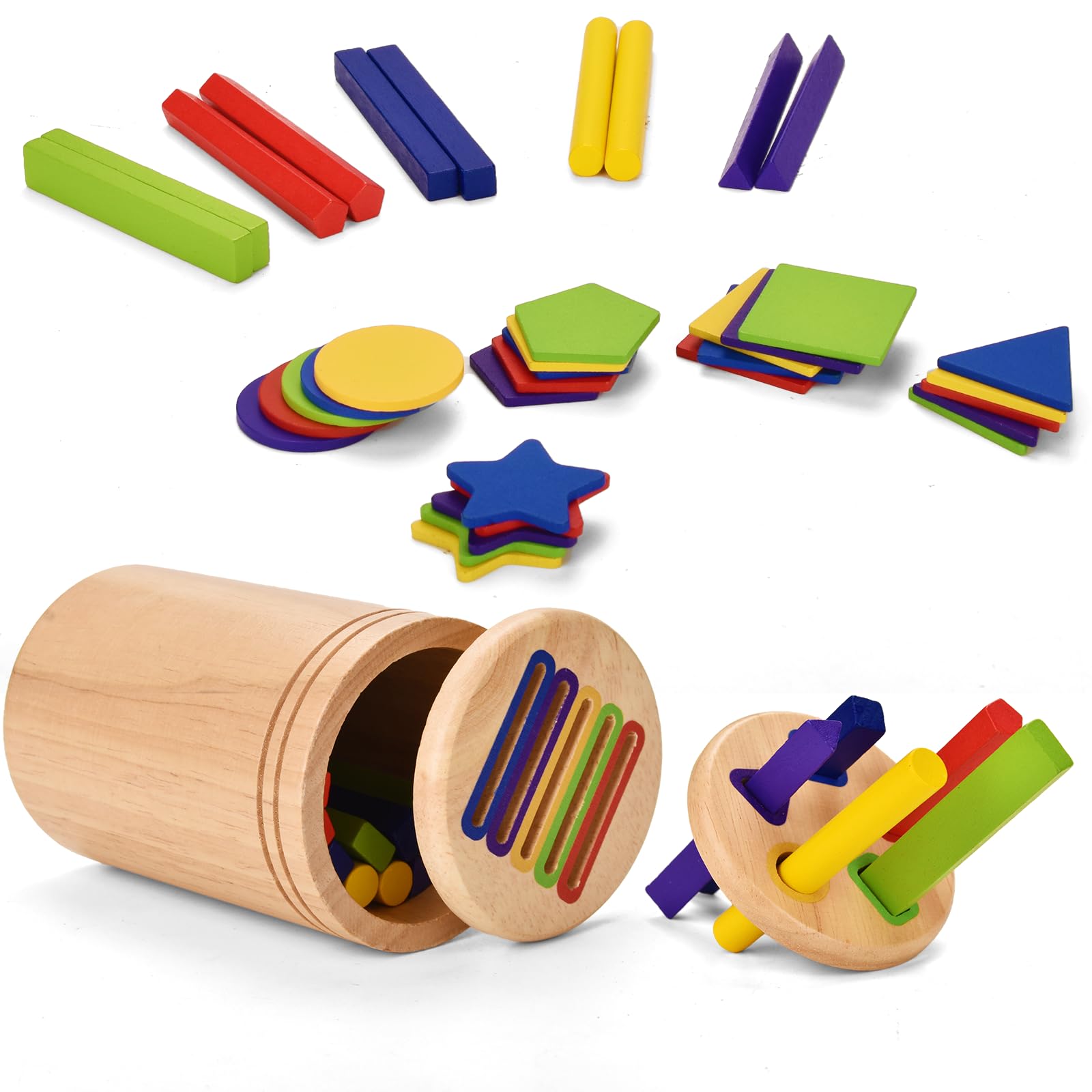 Montessori Juguetes de Madera 1 2 3 Años,Juguetes de Madera para clasificar colores para niños y niñas de 1 a 3 años,ideales para el desarrollo temprano de las habilidades sensoriales y motoras