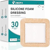 Vista 8 de 30 vendajes de espuma de silicona de 2 x 4 con borde suave, apósito súper absorbente para heridas, parches para úlceras de cama, vendajes