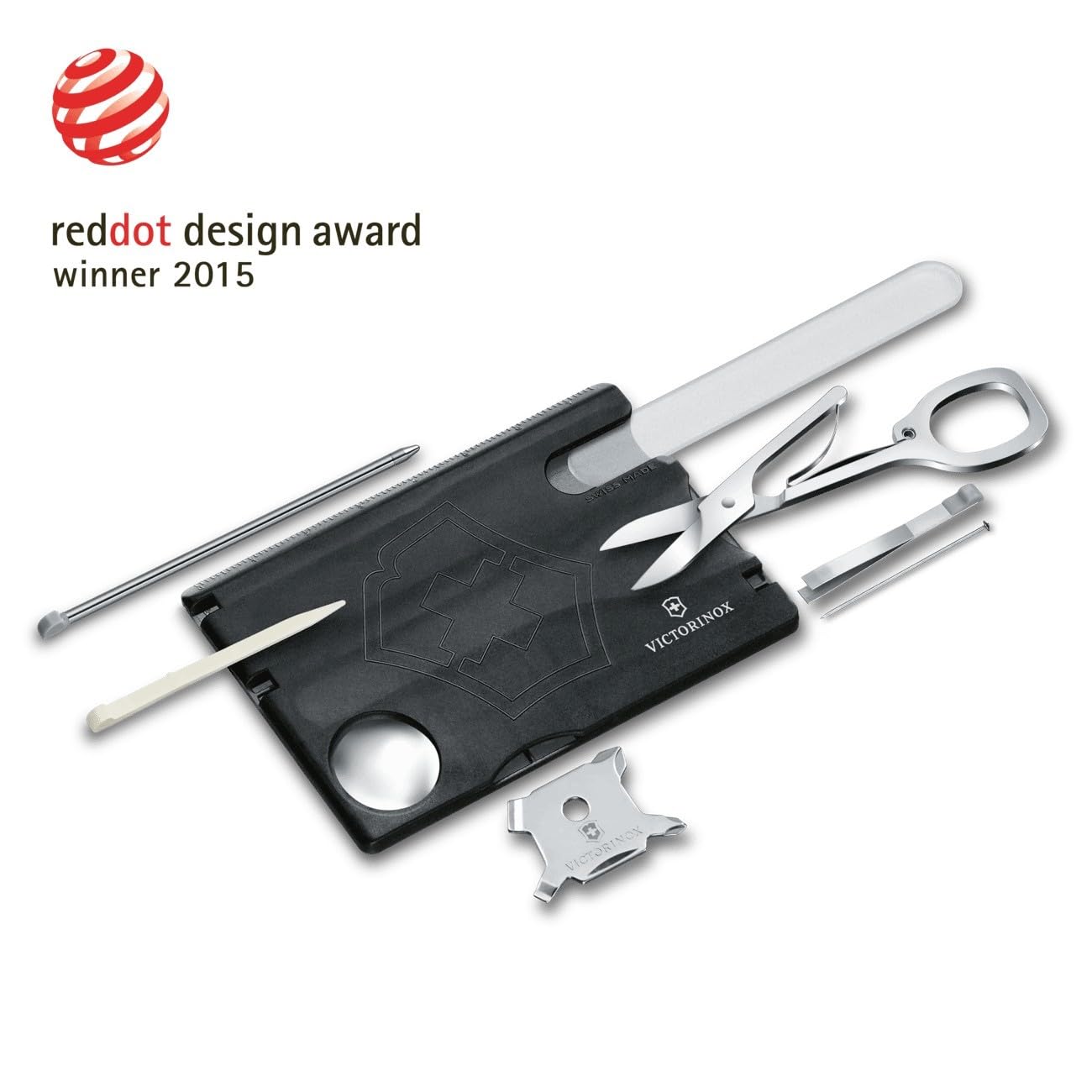 VICTORINOX Navaja suiza de bolsillo Swiss Card Lite, Swiss Card Lite, 13 funciones, multiherramienta con hoja en punta, destornillador 5 mm, tijeras