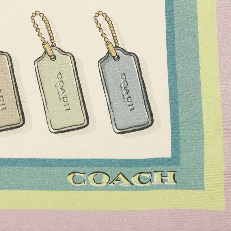 COACH womens Leather Hang Tag Printed Silk Bandana - Image 4